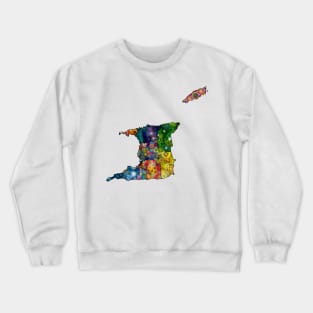 This Spirograph Patterned Trinidad and Tobago Regions Map Crewneck Sweatshirt